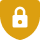 A yellow icon of a shield with a lock on it