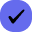 An icon of a blue checkmark


